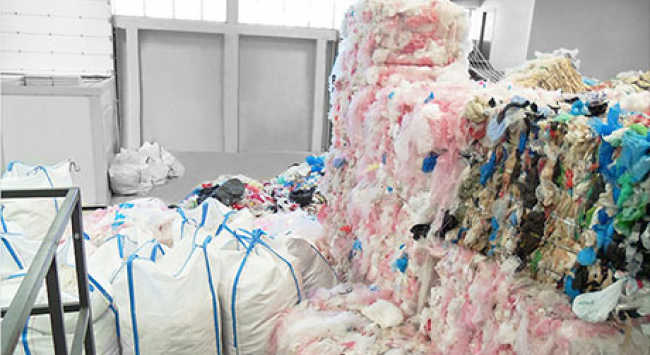 printed post consumer film and bag waste recycling